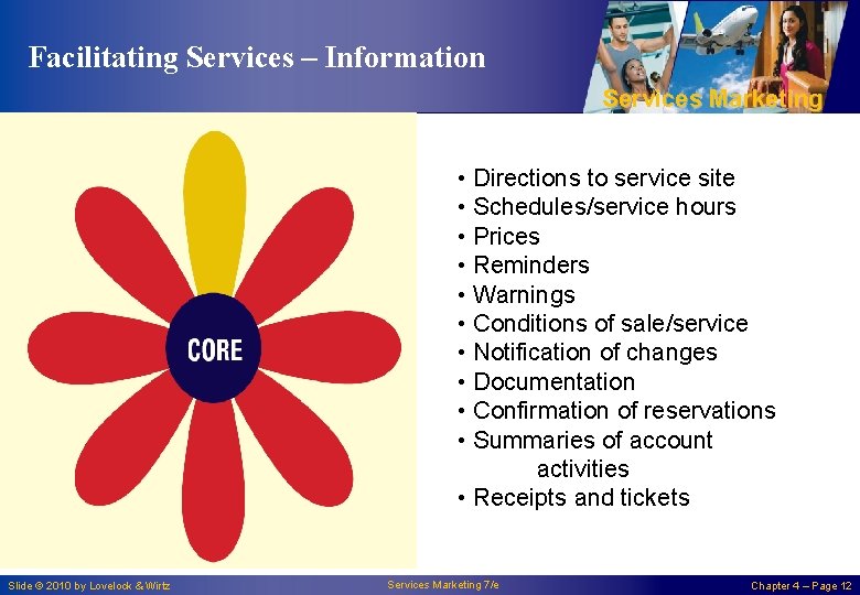 Facilitating Services – Information Services Marketing • Directions to service site • Schedules/service hours