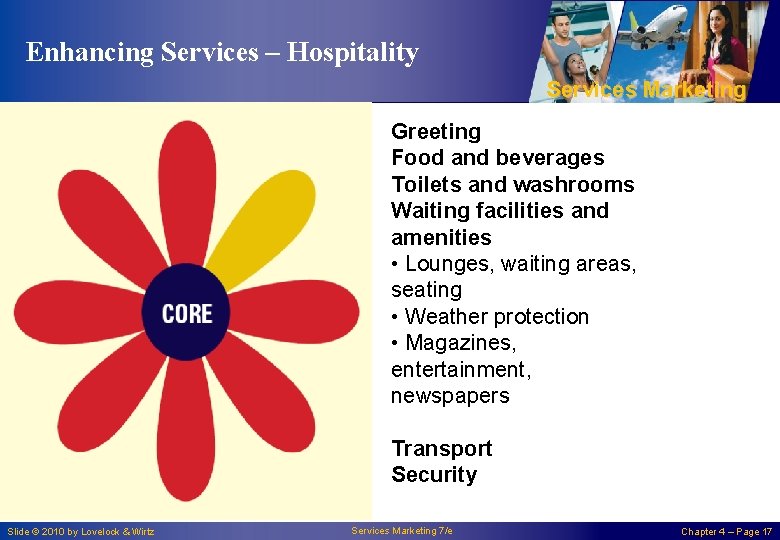Enhancing Services – Hospitality Services Marketing Greeting Food and beverages Toilets and washrooms Waiting
