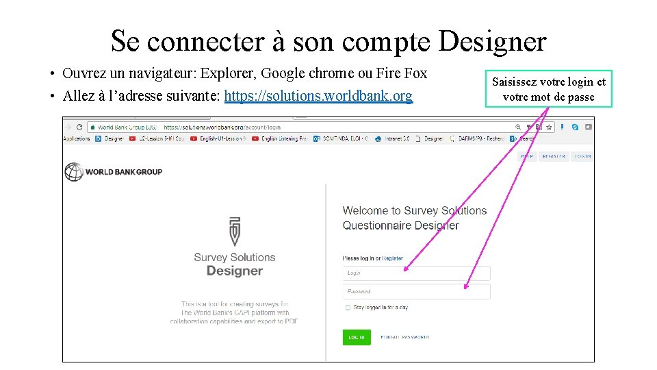 Se connecter à son compte Designer • Ouvrez un navigateur: Explorer, Google chrome ou