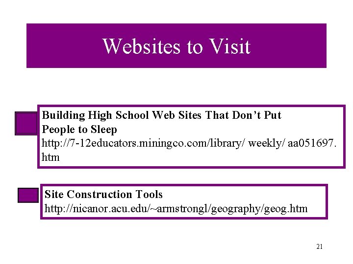 Websites to Visit Building High School Web Sites That Don’t Put People to Sleep Websites to Visit Building High School Web Sites That Don’t Put People to Sleep