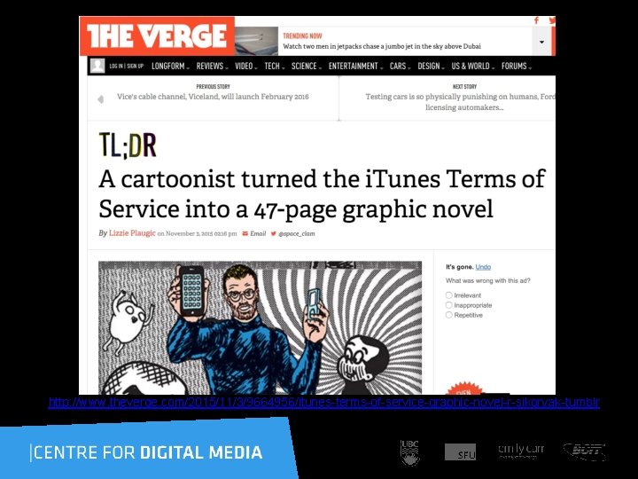 http: //www. theverge. com/2015/11/3/9664956/itunes-terms-of-service-graphic-novel-r-sikoryak-tumblr 