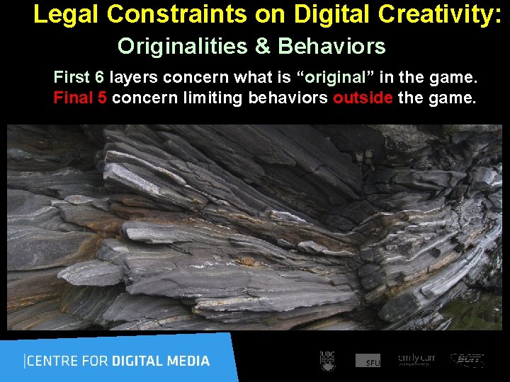 Legal Constraints on Digital Creativity: Originalities & Behaviors First 6 layers concern what is