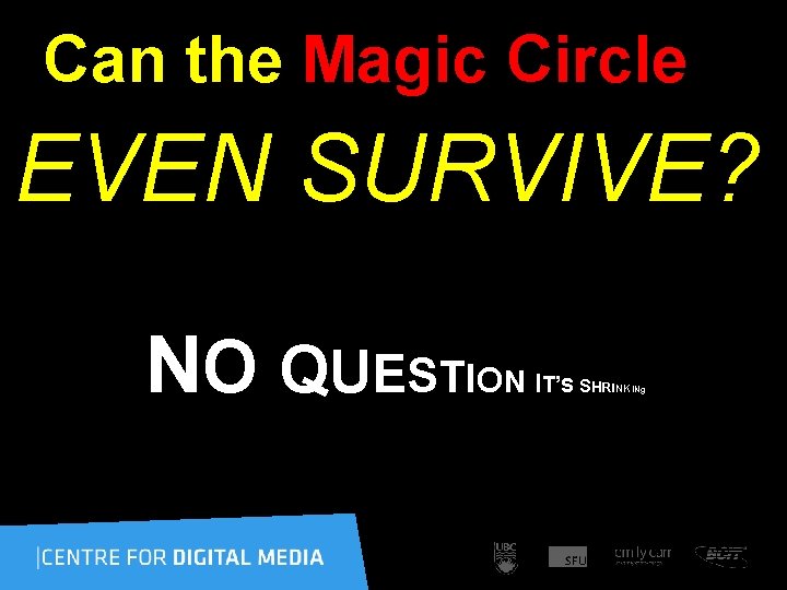 Can the Magic Circle EVEN SURVIVE? N O Q UE S T I O