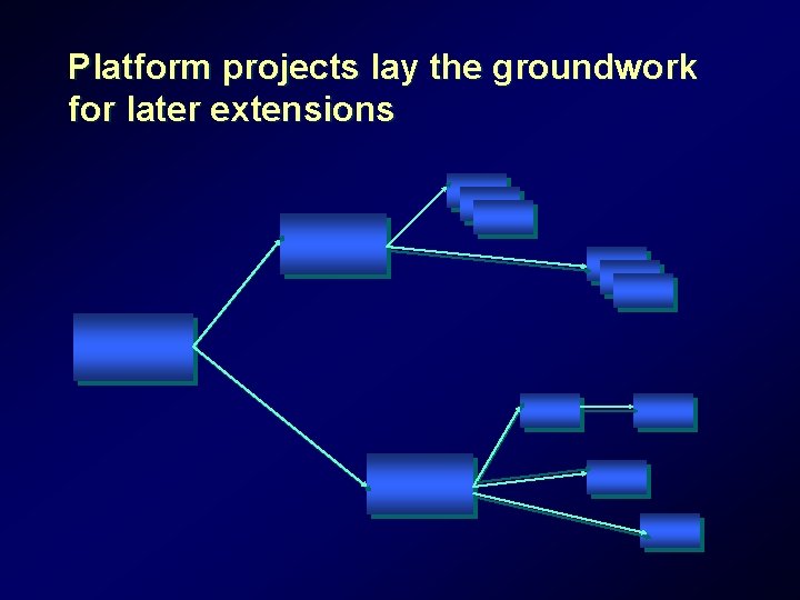 Platform projects lay the groundwork for later extensions Platform projects lay the groundwork for later extensions