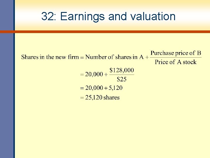 32: Earnings and valuation 