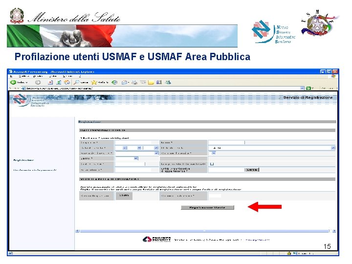 Profilazione utenti USMAF e USMAF Area Pubblica 15 