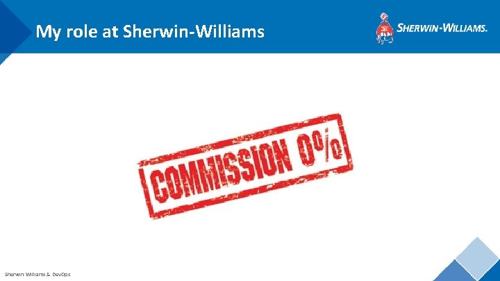 My role at Sherwin-Williams & Dev. Ops 