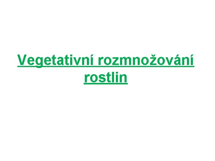 Vegetativní rozmnožování rostlin 