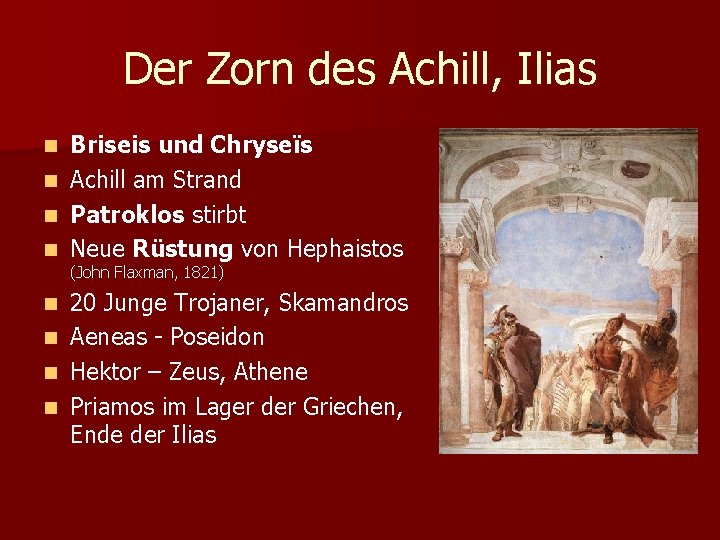 Der Zorn des Achill, Ilias Briseis und Chryseïs n Achill am Strand n Patroklos
