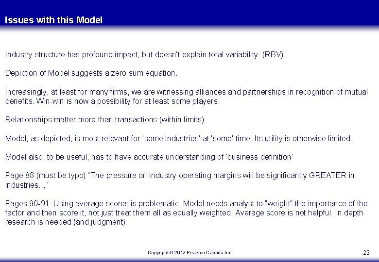 Issues with this Model Industry structure has profound impact, but doesn’t explain total variability Issues with this Model Industry structure has profound impact, but doesn’t explain total variability