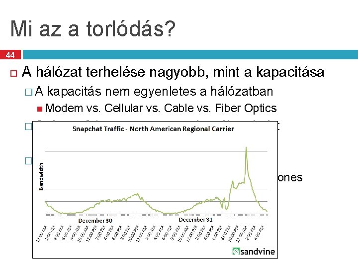 Mi az a torlódás? 44 A hálózat terhelése nagyobb, mint a kapacitása �A kapacitás