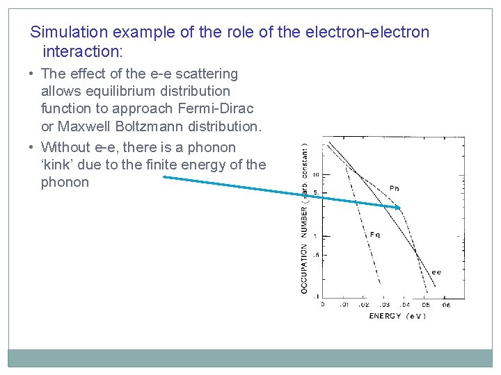 Simulation example of the role of the electron-electron interaction: • The effect of the