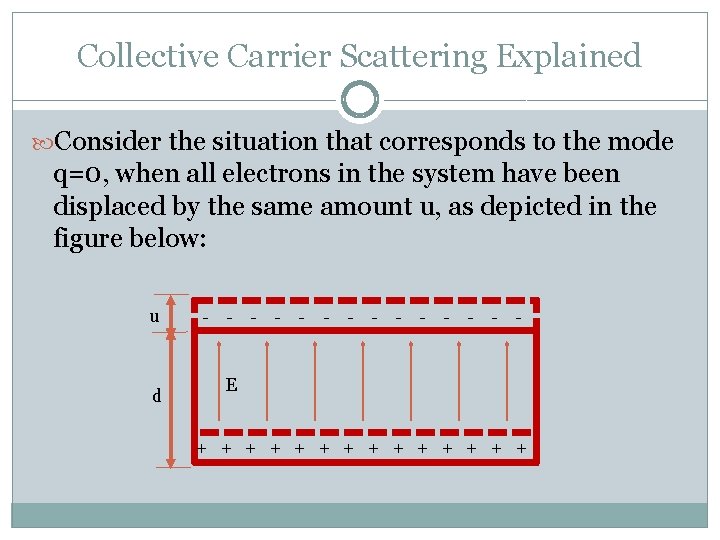 Collective Carrier Scattering Explained Consider the situation that corresponds to the mode q=0, when