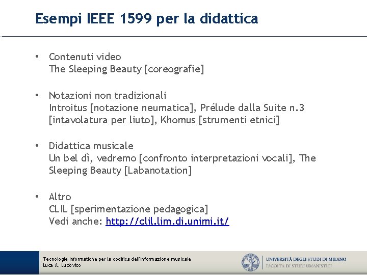 Esempi IEEE 1599 per la didattica • Contenuti video The Sleeping Beauty [coreografie] •