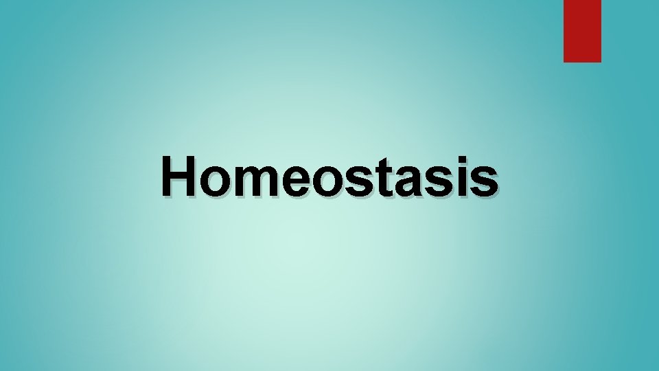 Homeostasis Homeostasis
