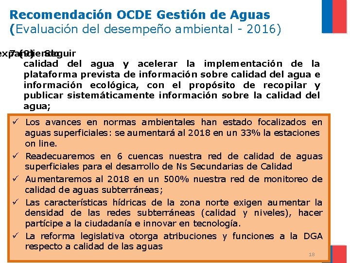 Recomendación OCDE Gestión de Aguas (Evaluación del desempeño ambiental - 2016) expandiendo 7 (9)