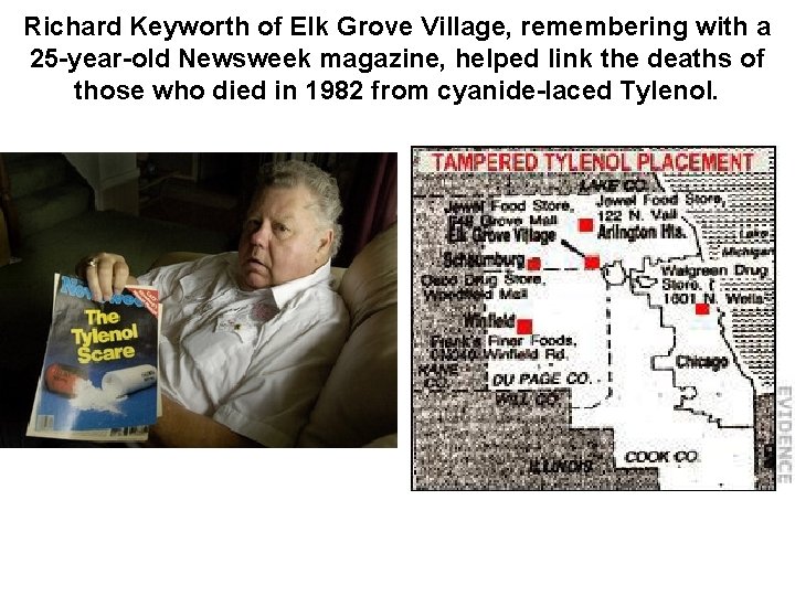 Richard Keyworth of Elk Grove Village, remembering with a 25 -year-old Newsweek magazine, helped