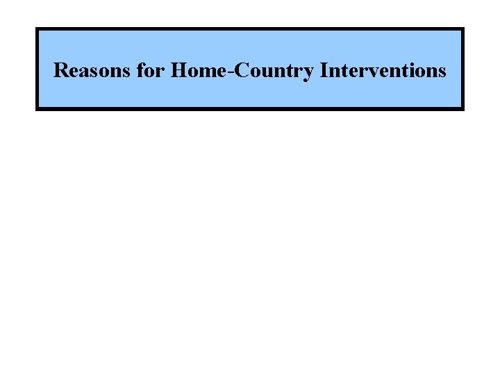 Reasons for Home-Country Interventions 