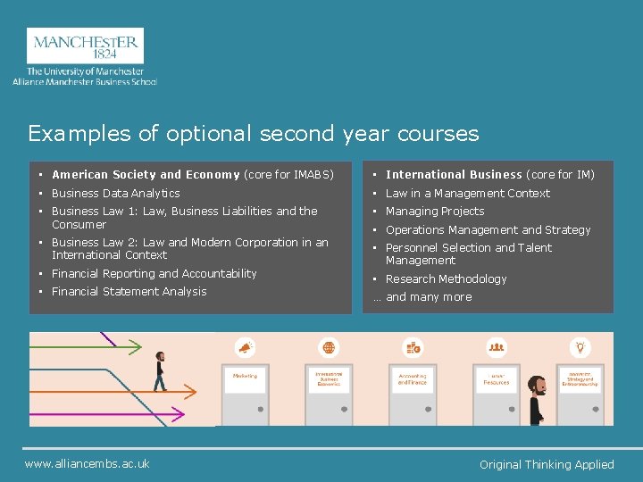 Examples of optional second year courses • American Society and Economy (core for IMABS)