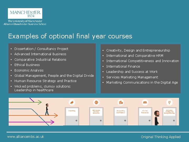 Examples of optional final year courses • Dissertation / Consultancy Project • Creativity, Design