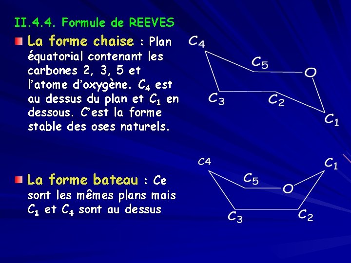 II. 4. 4. Formule de REEVES La forme chaise : Plan équatorial contenant les