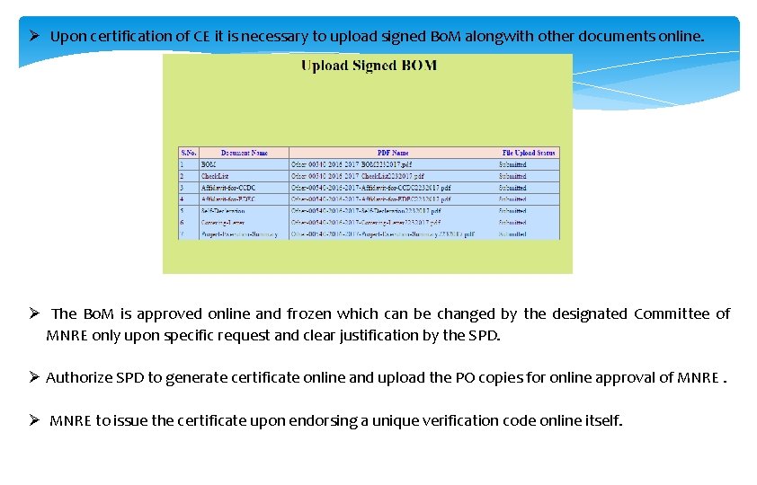 Ø Upon certification of CE it is necessary to upload signed Bo. M alongwith