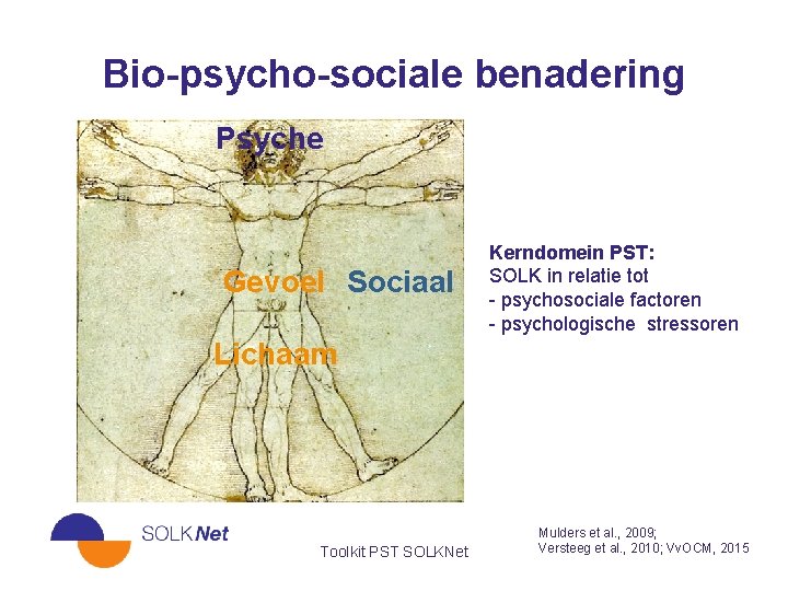 Bio-psycho-sociale benadering Psyche Gevoel Sociaal Kerndomein PST: SOLK in relatie tot - psychosociale factoren