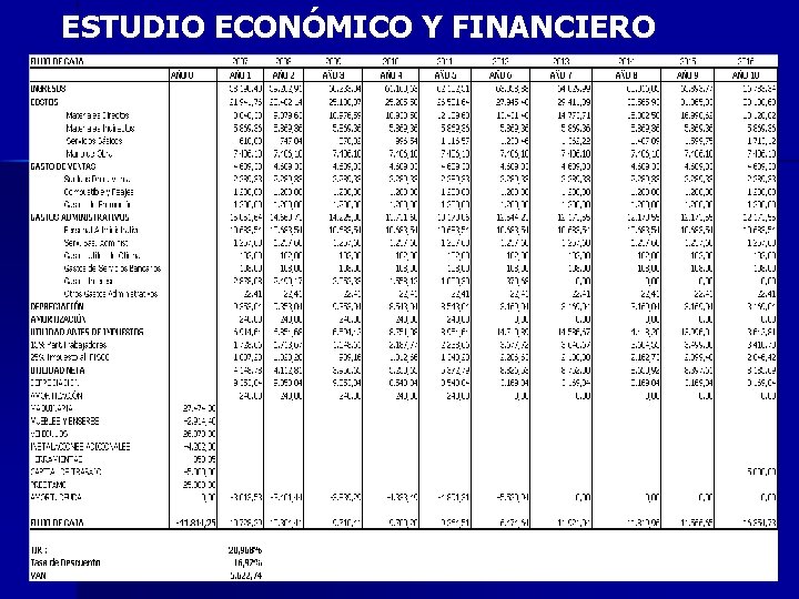 ESTUDIO ECONÓMICO Y FINANCIERO 