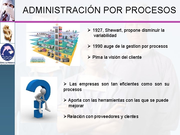 ADMINISTRACIÓN POR PROCESOS Ø 1927, Shewart, propone disminuir la variabilidad Ø 1990 auge de