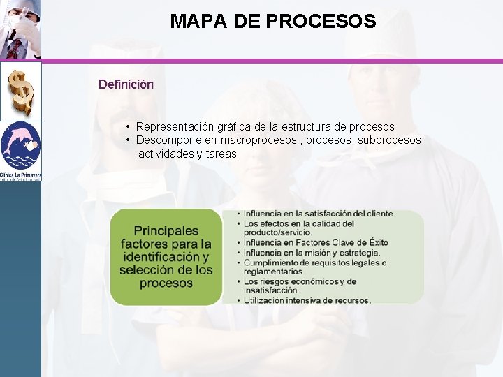 MAPA DE PROCESOS Definición • Representación gráfica de la estructura de procesos • Descompone