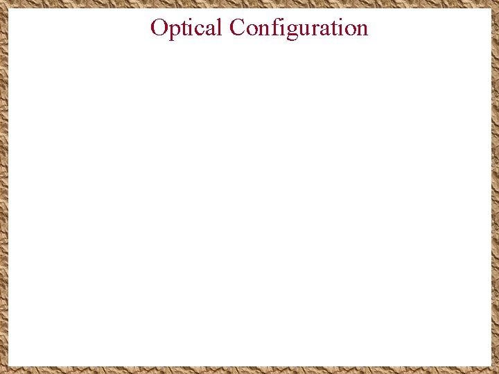 Optical Configuration Optical Configuration