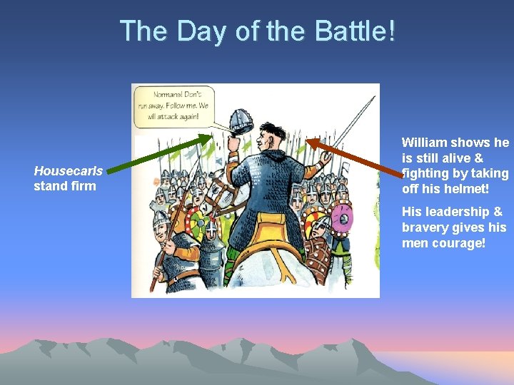 The Day of the Battle! Housecarls stand firm William shows he is still alive