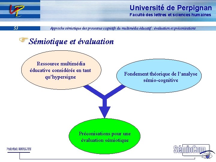 Université de Perpignan Faculté des lettres et sciences humaines 53 Approche sémiotique des processus