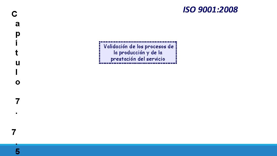 C a p í t u l o 7. 7. 5 ISO 9001: 2008