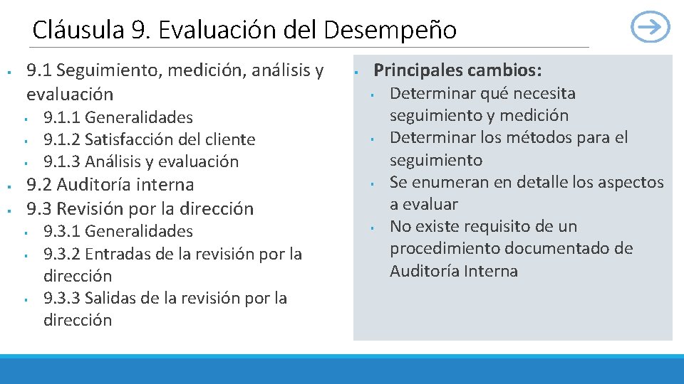 Cláusula 9. Evaluación del Desempeño § 9. 1 Seguimiento, medición, análisis y evaluación §