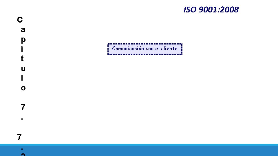 ISO 9001: 2008 C a p í t u l o 7. 7. Comunicación