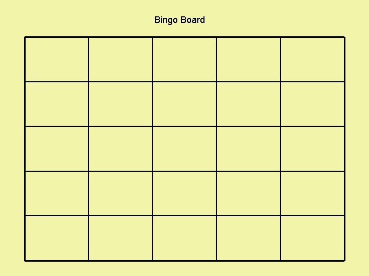 Bingo Board 