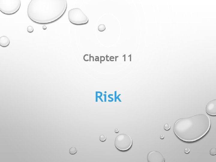 Chapter 11 Risk 
