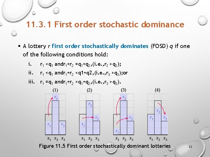 11. 3. 1 First order stochastic dominance § A lottery r first order stochastically