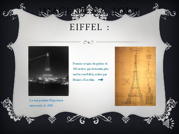 IMAGE DE LA TOUR EIFFEL : Premier croquis du pylône de 300 mètres qui