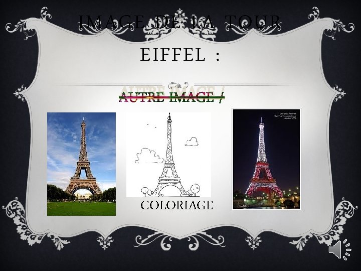 IMAGE DE LA TOUR EIFFEL : AUTRE IMAGE / COLORIAGE 