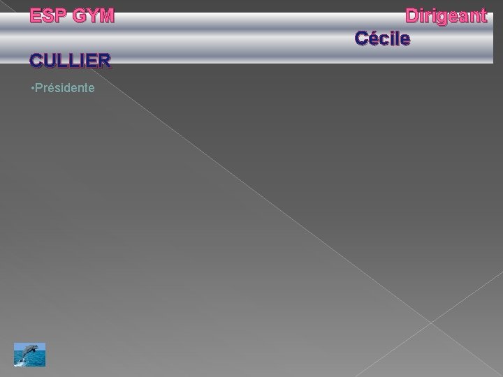 ESP GYM CULLIER • Présidente Dirigeant Cécile 
