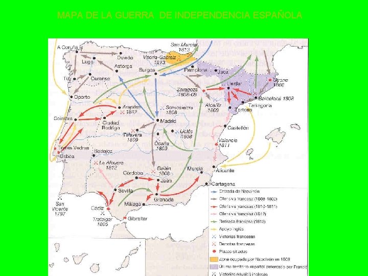 MAPA DE LA GUERRA DE INDEPENDENCIA ESPAÑOLA 