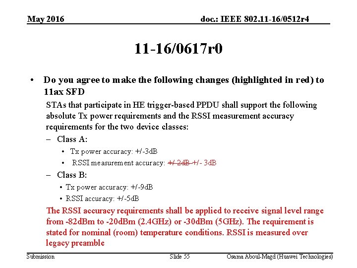 May 2016 doc. : IEEE 802. 11 -16/0512 r 4 11 -16/0617 r 0