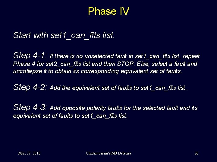 Phase IV Start with set 1_can_flts list. Step 4 -1: If there is no