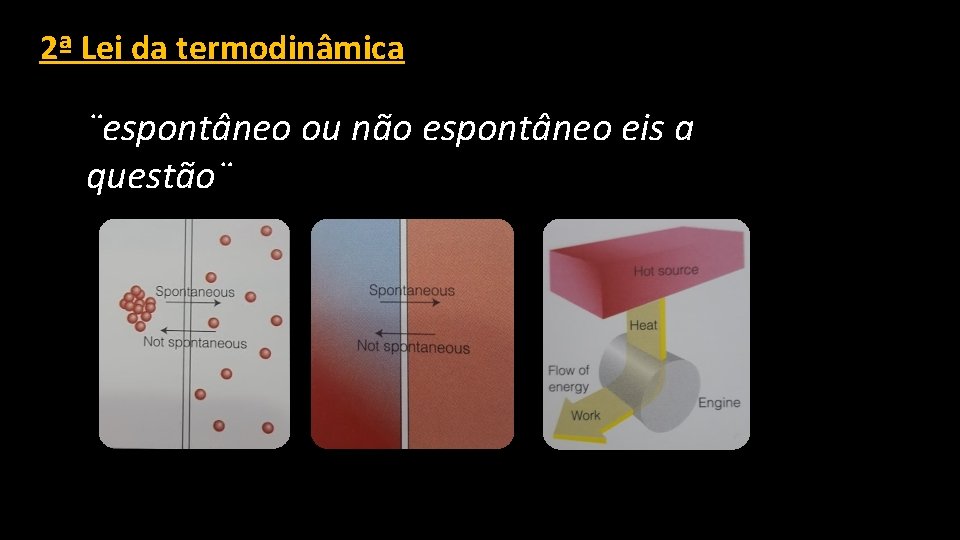 2ª Lei da termodinâmica ¨espontâneo ou não espontâneo eis a questão¨ 