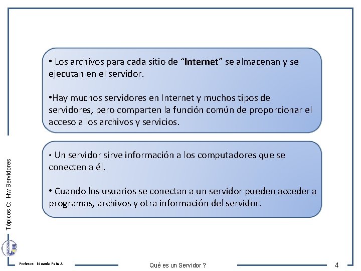  • Los archivos para cada sitio de “Internet” se almacenan y se ejecutan