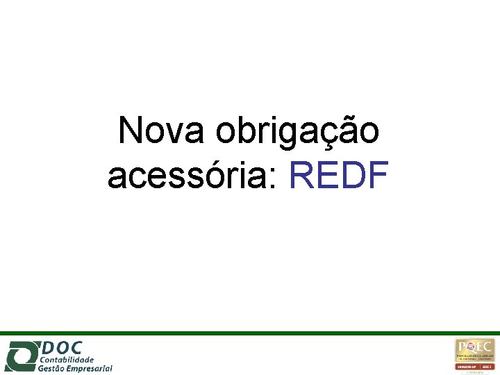 Nova obrigação acessória: REDF 