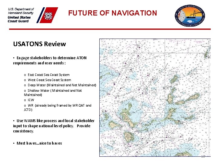 FUTURE OF NAVIGATION USATONS Review • Engage stakeholders to determine ATON requirements and user
