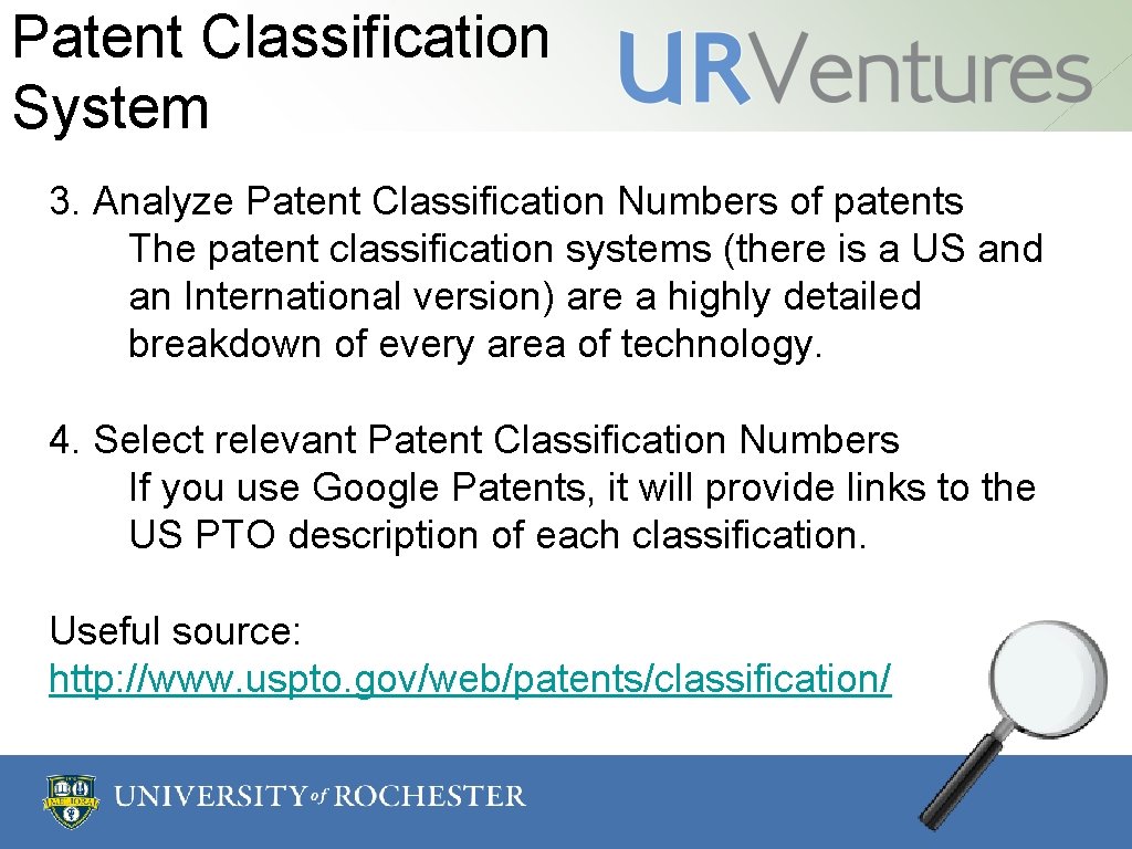 Patent Classification System 3. Analyze Patent Classification Numbers of patents The patent classification systems